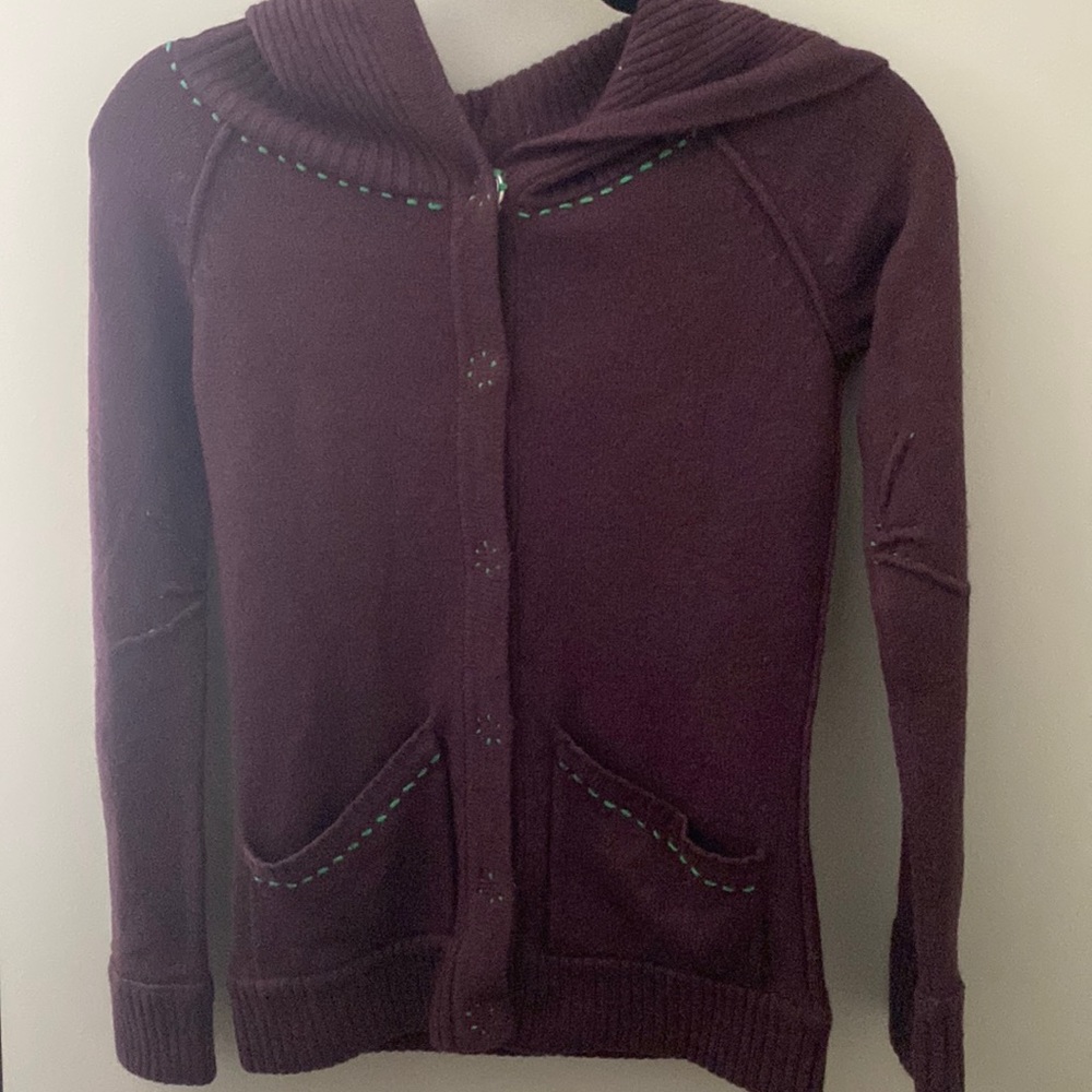 ANTHROPOLOGIE SNAK WOOL CASHMERE HOODED CARDIGAN XS